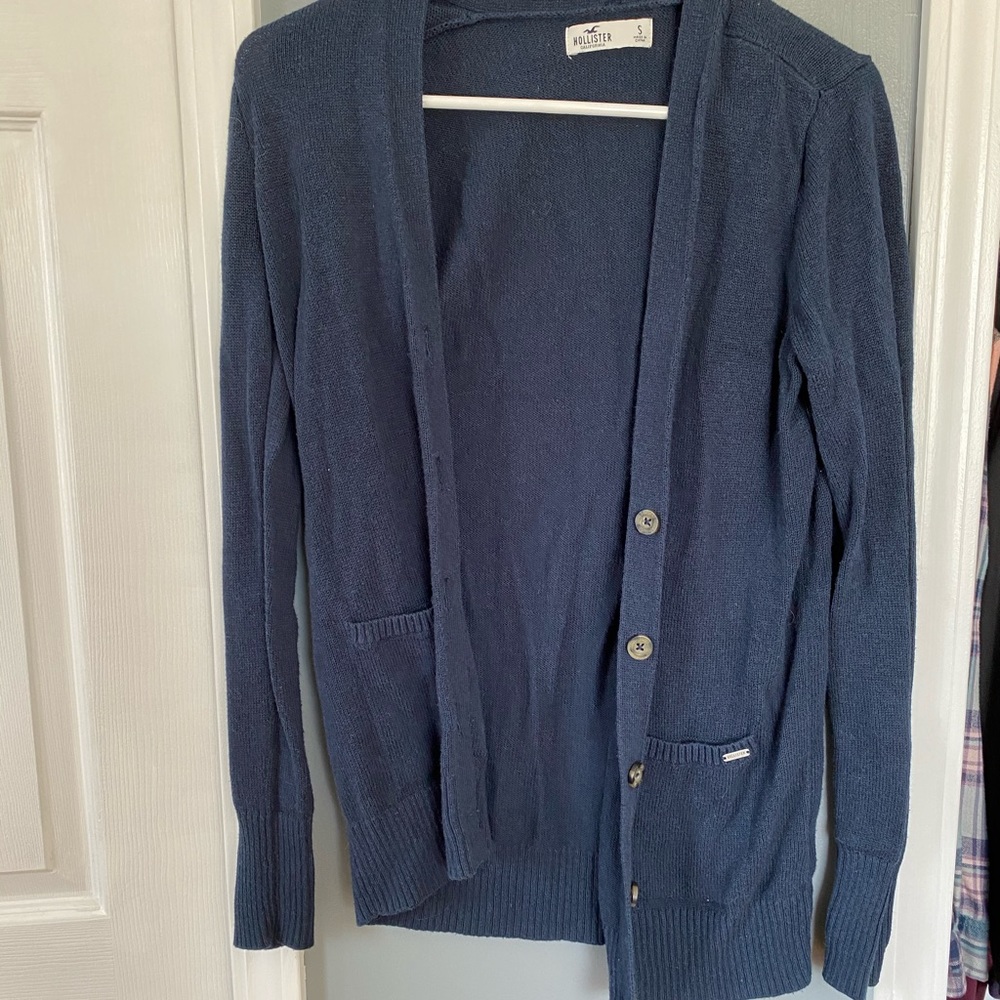 Hollister Navy cardigan
